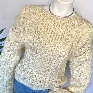 v i n t a g e :: Handmade Chunky Braided Cable Knit Aran Sweater